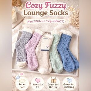 🧦 Cozy Fuzzy Lounge Socks – New Without Tags (NWOT) BUNDLE OF 5